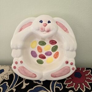 Vintage Easter bunny candy dish bowl